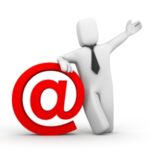 The businessman and email symbol
